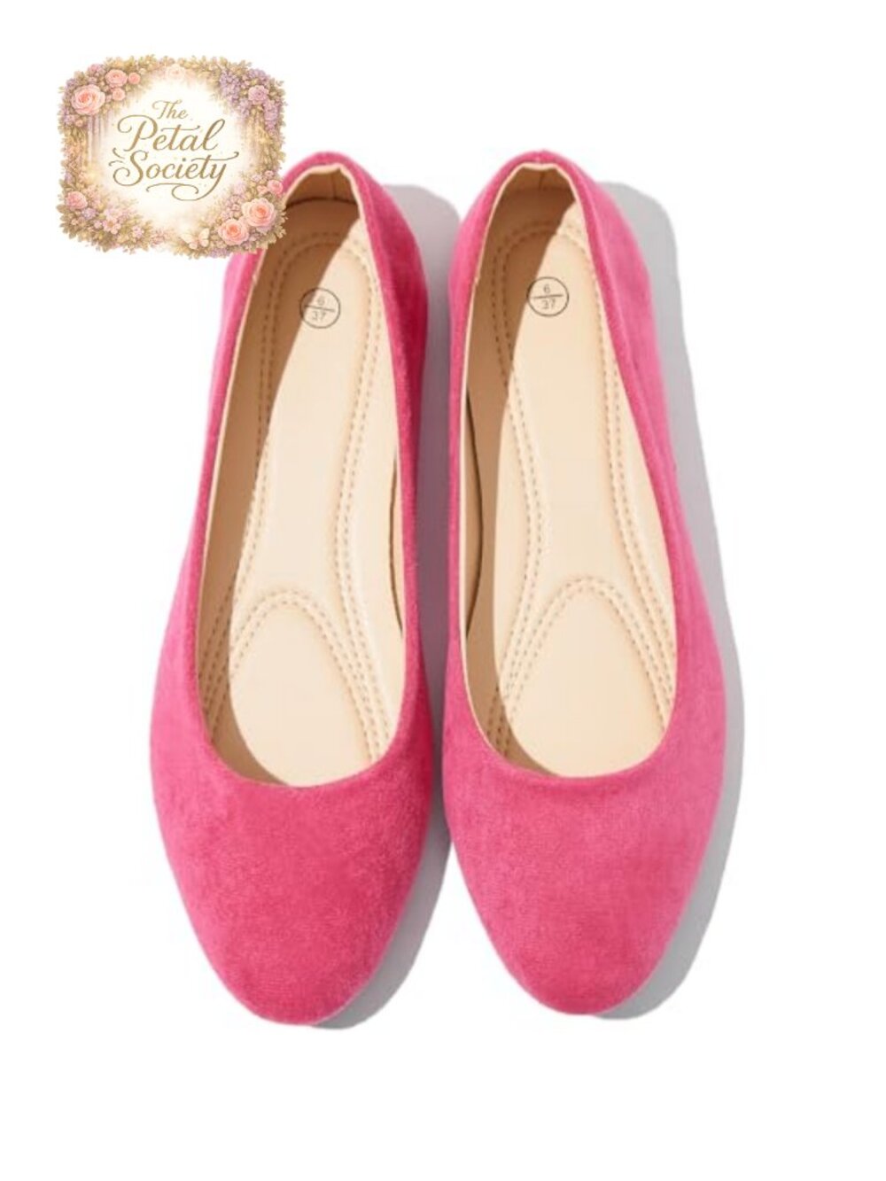 Suede Ballet Flats Round Toe Memory Foam Comfort Work Dress Shoes